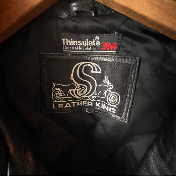 Vintage S Leather King black belted jacket - Picture 3 of 5